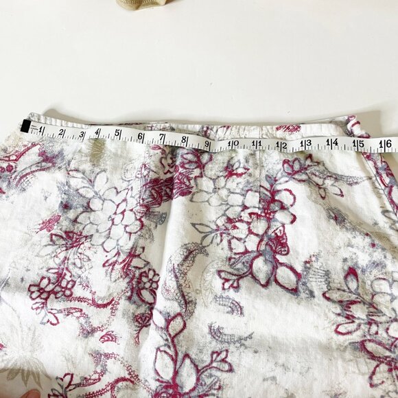 Vintage 90’s Hunts Club 100% Linen Floral Print Midi/Maxi Skirt Women’s Size 12 - Picture 6 of 9